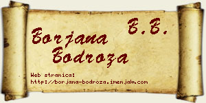 Borjana Bodroža vizit kartica